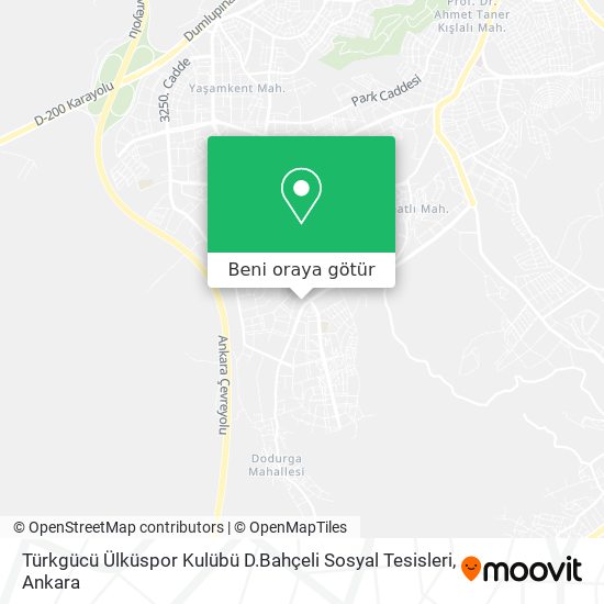 Türkgücü Ülküspor Kulübü D.Bahçeli Sosyal Tesisleri harita