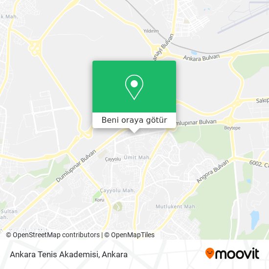 Ankara Tenis Akademisi harita