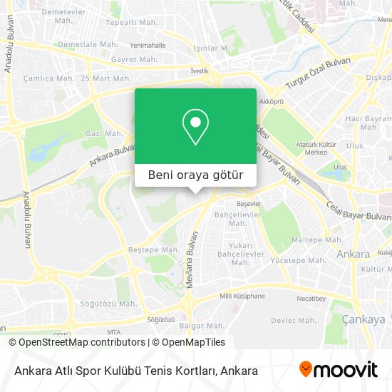 Ankara Atlı Spor Kulübü Tenis Kortları harita