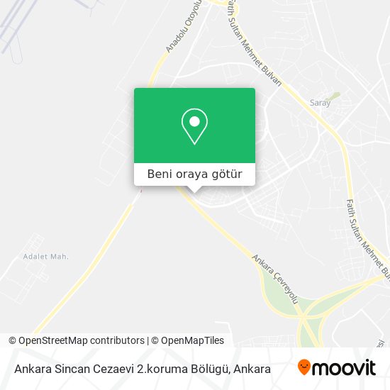Ankara Sincan Cezaevi 2.koruma Bölügü harita