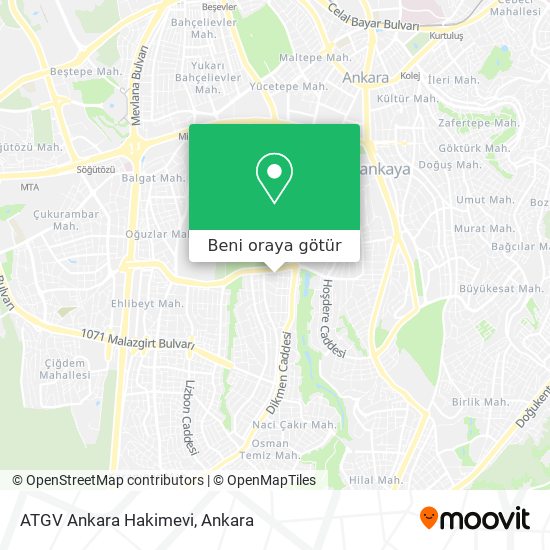 ATGV Ankara Hakimevi harita