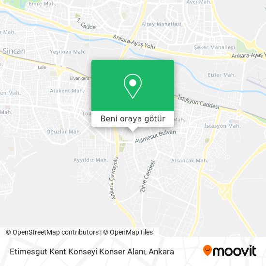 Etimesgut Kent Konseyi Konser Alanı harita