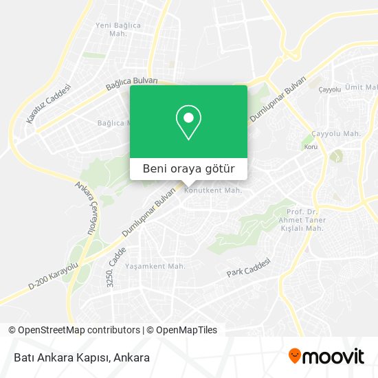 Batı Ankara Kapısı harita