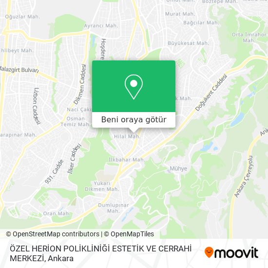 ÖZEL HERİON POLİKLİNİĞİ ESTETİK VE CERRAHİ MERKEZİ harita