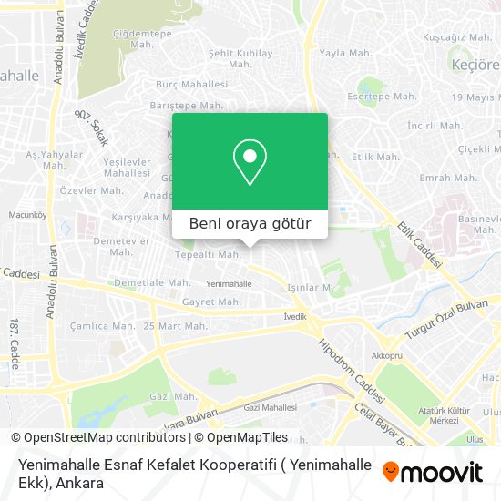 Yenimahalle Esnaf Kefalet Kooperatifi ( Yenimahalle Ekk) harita