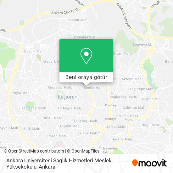 Ankara Üniversitesi Sağlık Hizmetleri Meslek Yüksekokulu harita