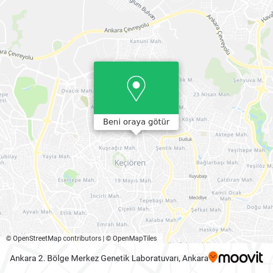 Ankara 2. Bölge Merkez Genetik Laboratuvarı harita