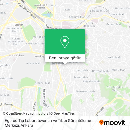 Egerad Tıp Laboratuvarları ve Tıbbi Görüntüleme Merkezi harita