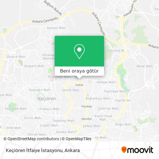 Keçiören İtfaiye İstasyonu harita