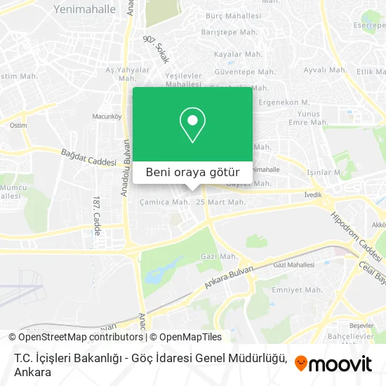 T.C. İçişleri Bakanlığı - Göç İdaresi Genel Müdürlüğü harita