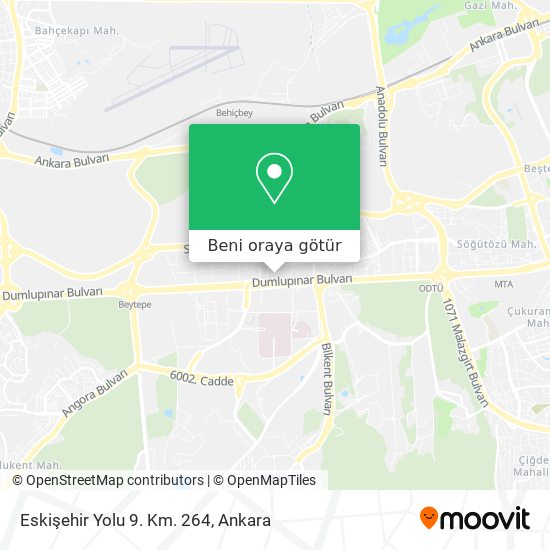 Eskişehir Yolu 9. Km. 264 harita