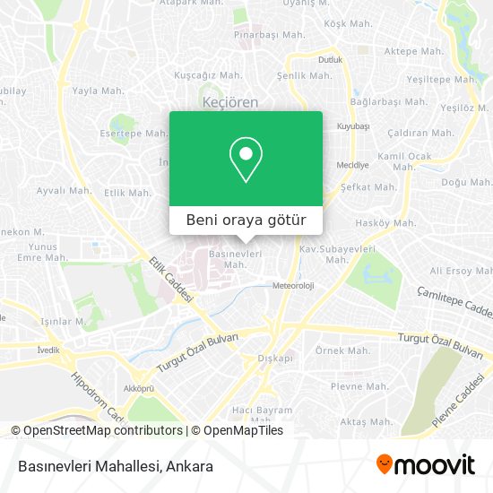 Basınevleri Mahallesi harita
