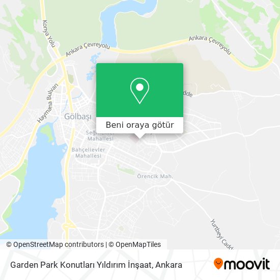 Garden Park Konutları Yıldırım İnşaat harita