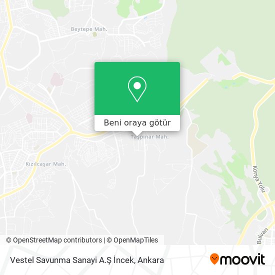 Vestel Savunma Sanayi A.Ş İncek harita