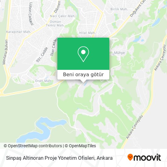 Sinpaş Altinoran Proje Yönetim Ofisleri harita