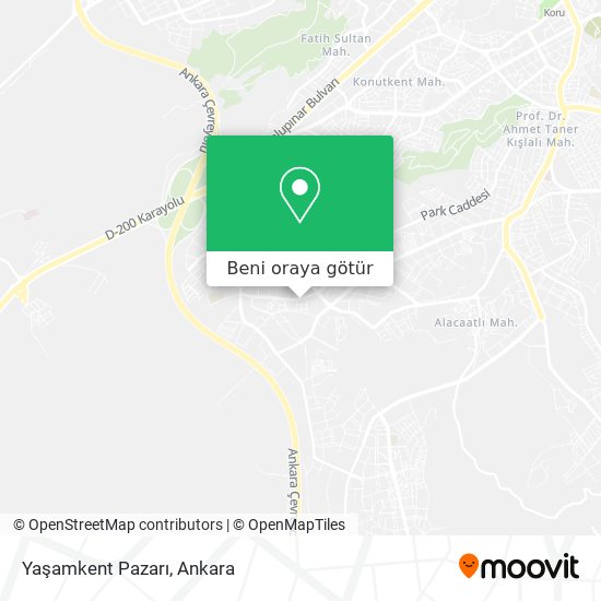 Yaşamkent Pazarı harita