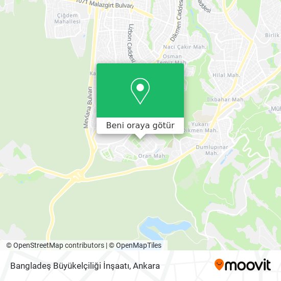 Bangladeş Büyükelçiliği İnşaatı harita