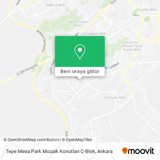 Tepe Mesa Park Mozaik Konutları C-Blok harita