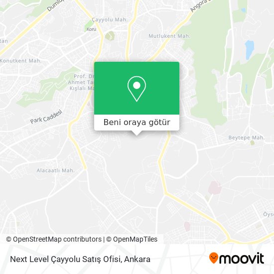 Next Level Çayyolu Satış Ofisi harita