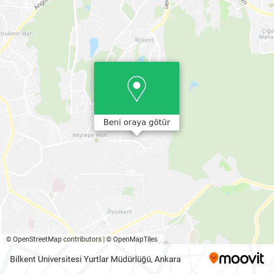 Bilkent Universitesi Yurtlar Müdürlüğü harita