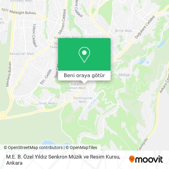 M.E. B. Özel Yıldız Senkron Müzik ve Resim Kursu harita