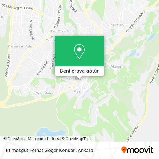 Etimesgut Ferhat Göçer Konseri harita