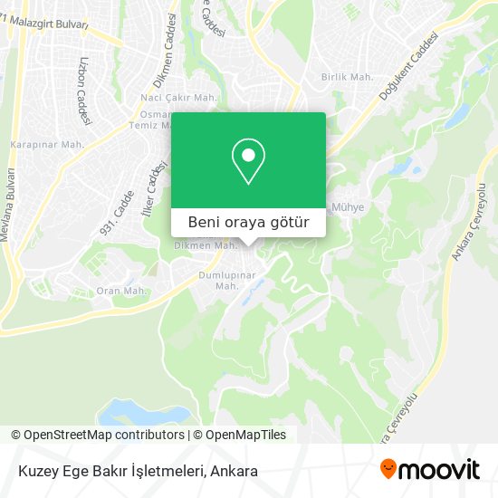 Kuzey Ege Bakır İşletmeleri harita