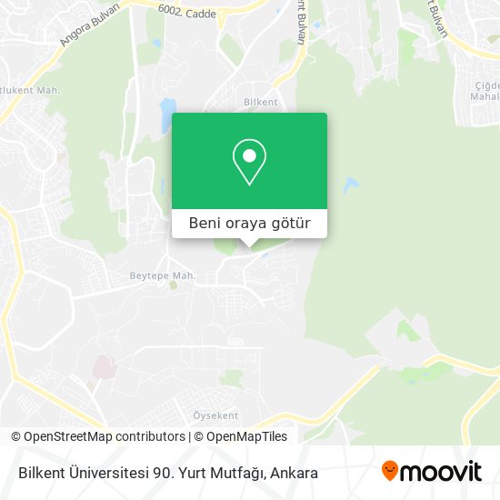 Bilkent Üniversitesi 90. Yurt Mutfağı harita