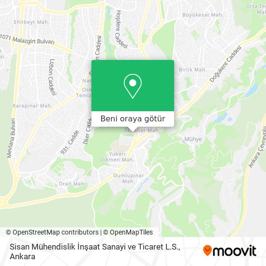 Sisan Mühendislik İnşaat Sanayi ve Ticaret L.S. harita