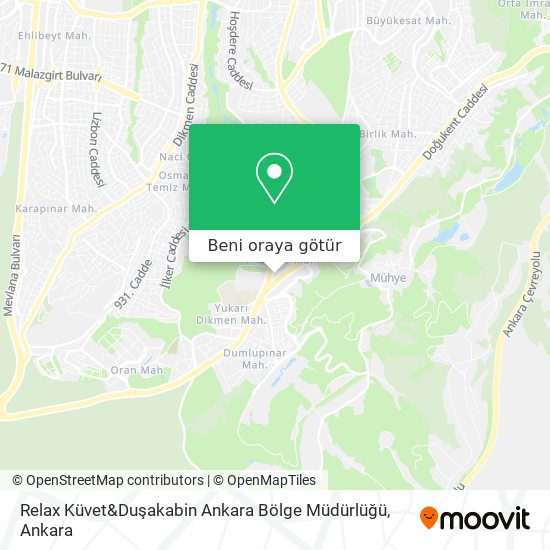 Relax Küvet&Duşakabin Ankara Bölge Müdürlüğü harita