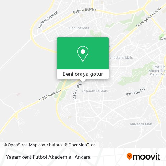Yaşamkent Futbol Akademisi harita