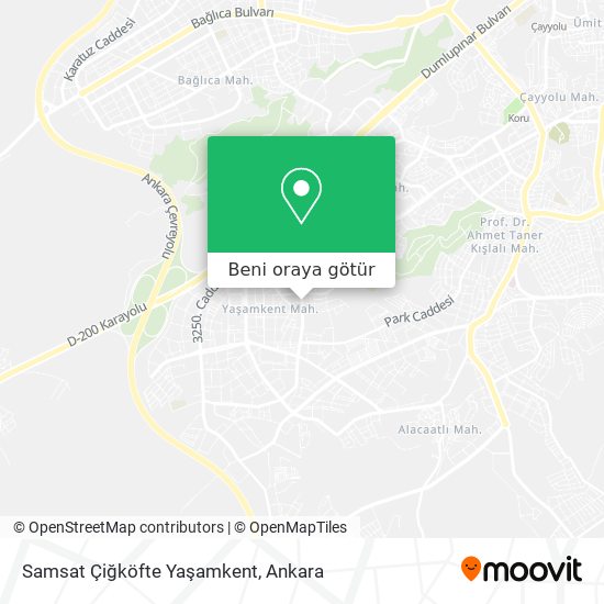 Samsat Çiğköfte Yaşamkent harita