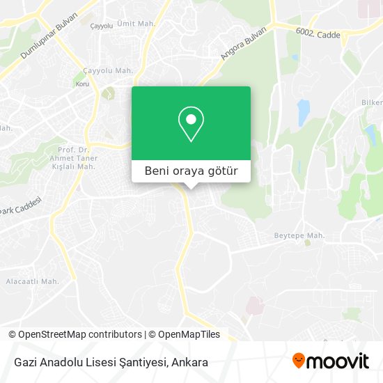 Gazi Anadolu Lisesi Şantiyesi harita
