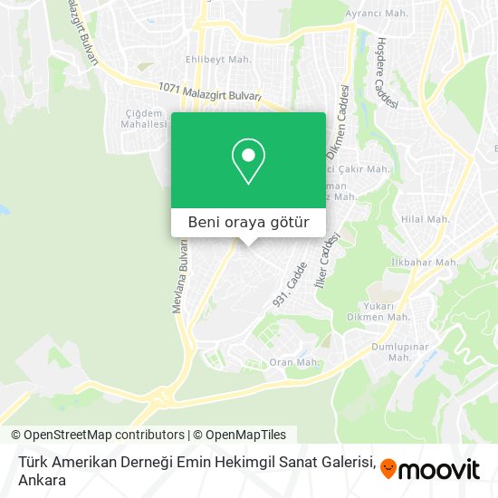 Türk Amerikan Derneği Emin Hekimgil Sanat Galerisi harita