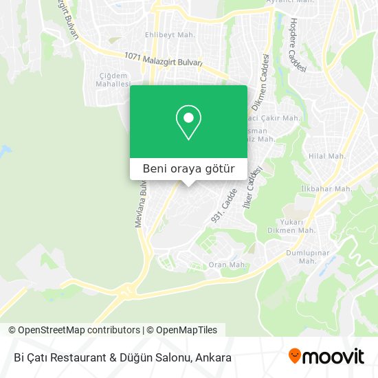 Bi Çatı Restaurant & Düğün Salonu harita