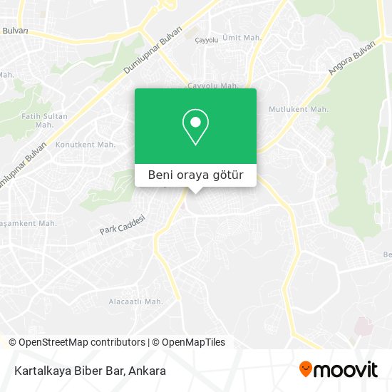 Kartalkaya Biber Bar harita