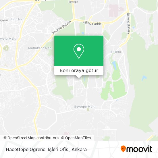 Hacettepe Öğrenci İşleri Ofisi harita