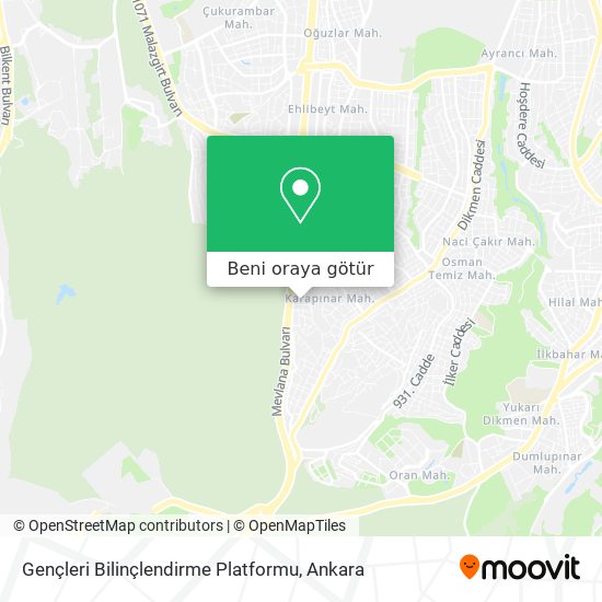 Gençleri Bilinçlendirme Platformu harita