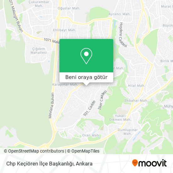 Chp Keçiören İlçe Başkanlığı harita