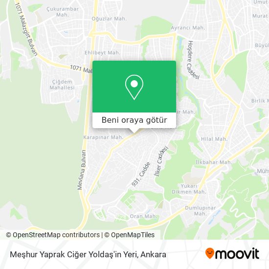 Meşhur Yaprak Ciğer Yoldaş'in Yeri harita