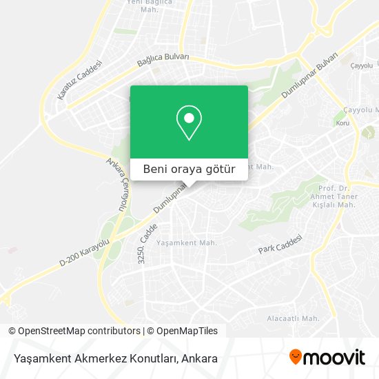 Yaşamkent Akmerkez Konutları harita