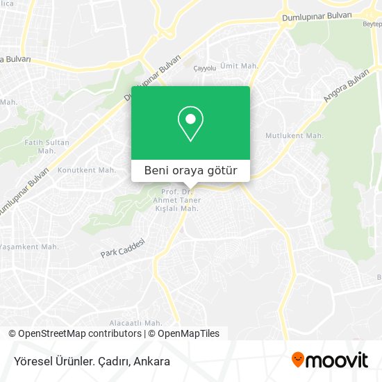 Yöresel Ürünler. Çadırı harita