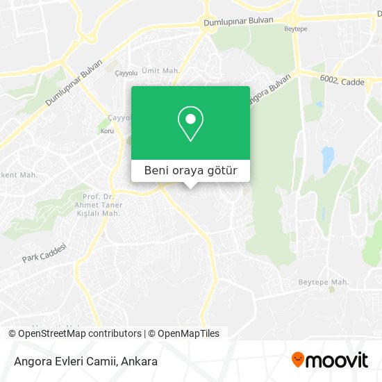 Angora Evleri Camii harita