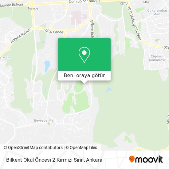 Bilkent Okul Öncesi 2 Kırmızı Sınıf harita