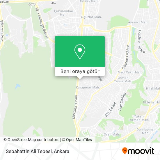 Sebahattin Ali Tepesi harita