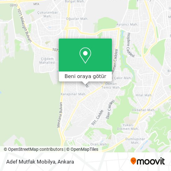 Adef Mutfak Mobilya harita