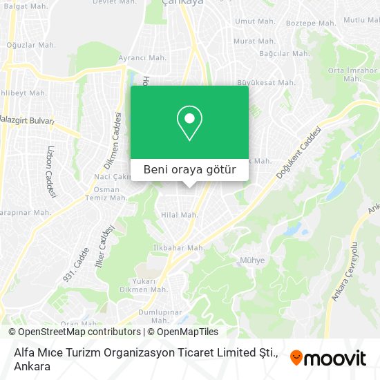 Alfa Mıce Turizm Organizasyon Ticaret Limited Şti. harita