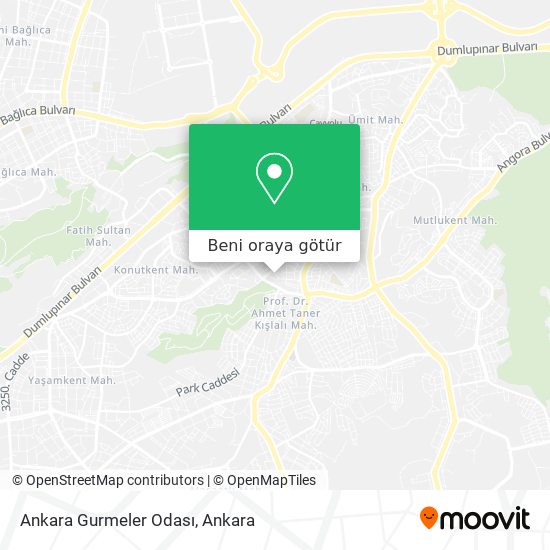 Ankara Gurmeler Odası harita