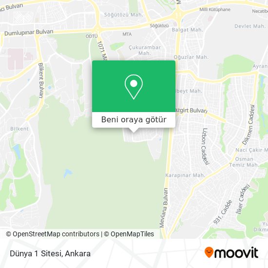 Dünya 1 Sitesi harita