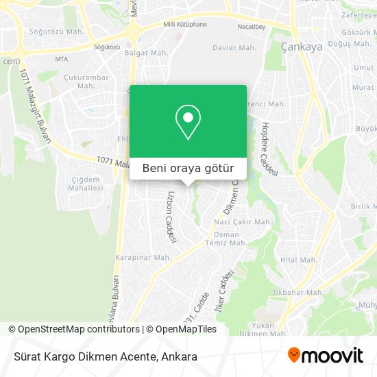 Sürat Kargo Dikmen Acente harita
